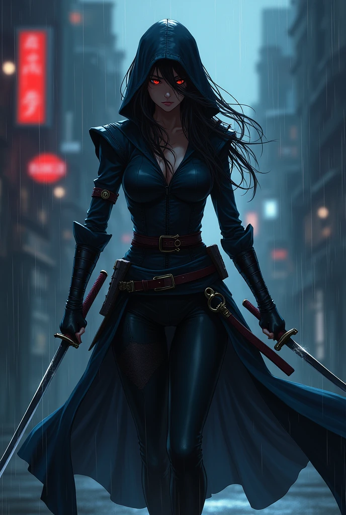 woman Van Helsing is a mutant with a pistol and a saber