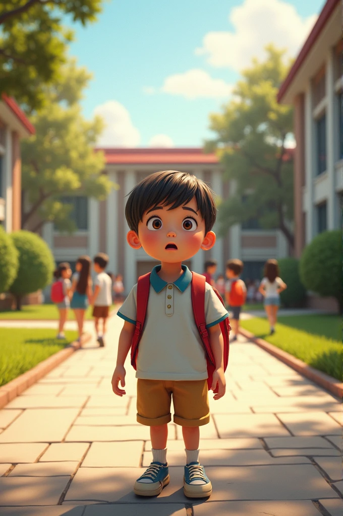Jose is now at school during recess and he is alone and sad. 