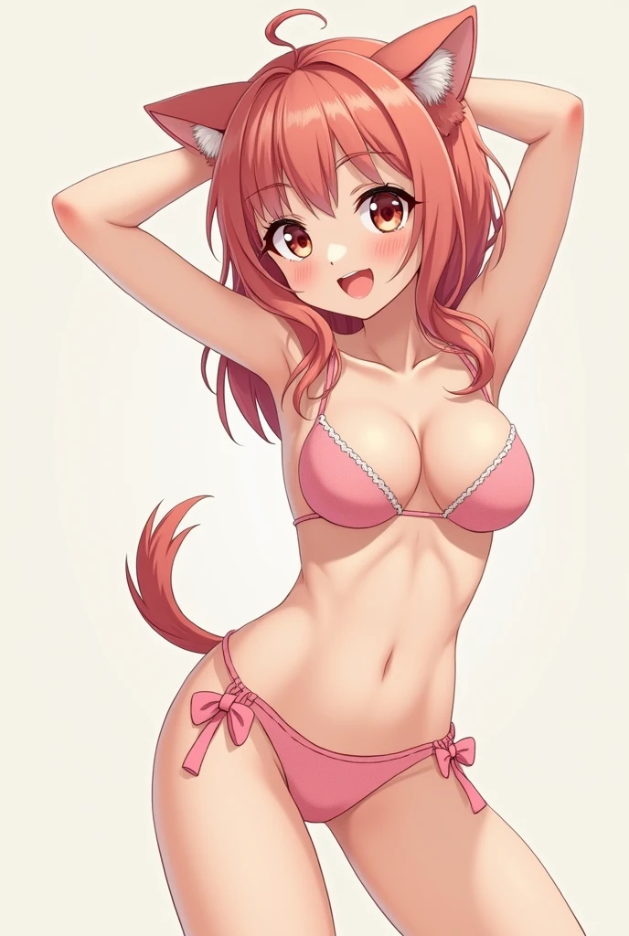 anime furry twink male very slender big bulge tight bikini shy pose skinny blushing