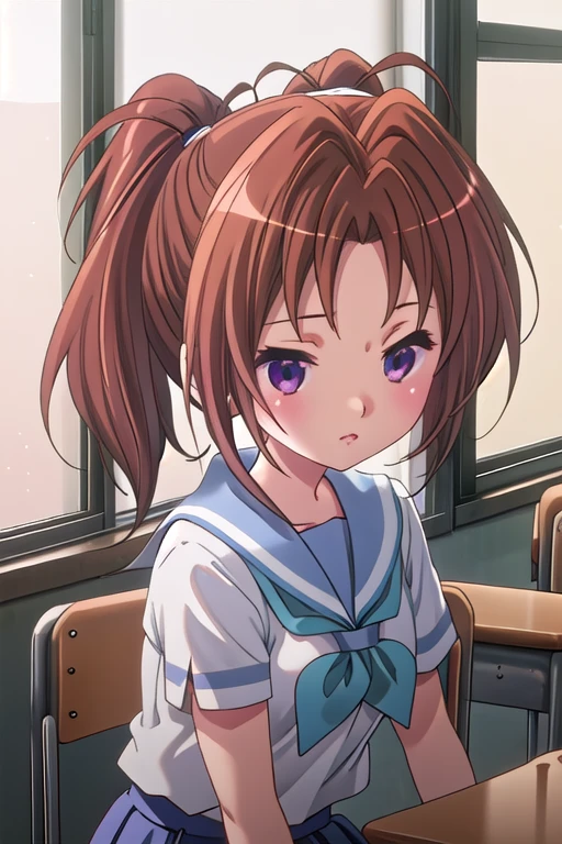 Highest quality，masterpiece，One Girl，Natsuki Nakagawa，ponytail，classroom，cute