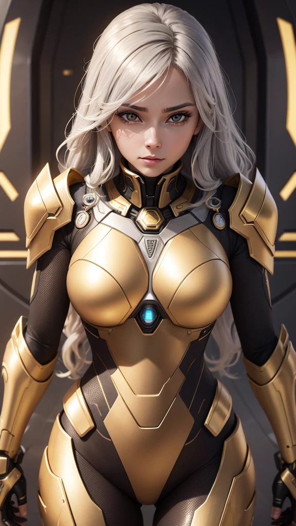 A young blonde girl in a black with gold accent space suit, full body, seductive pose, beautiful body, blue eyes, no background, ponytail, muscular, beautiful eyes, light freckles, (best quality,4k,8k,highres,masterpiece:1.2),ultra-detailed,(realistic,photorealistic,photo-realistic:1.37),cinematic lighting, dramatic lighting, concept art, digital painting, hyper detailed