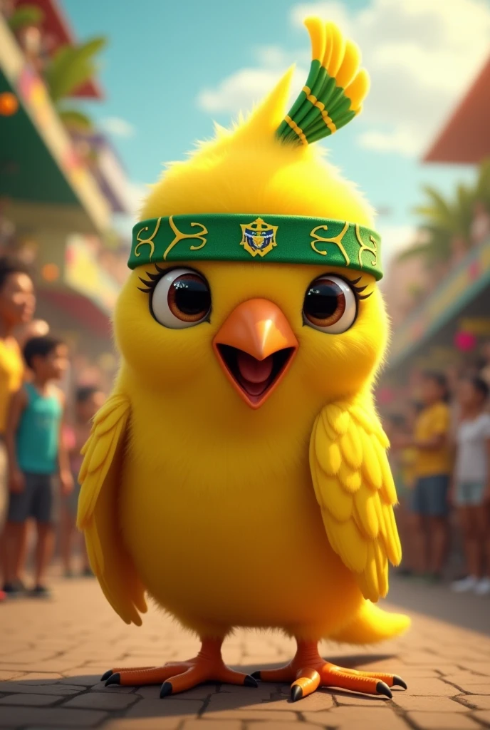 The character in Roblox is a turkey, brown body, big head, flesh colored head, yellow duck, no fingers or paws.