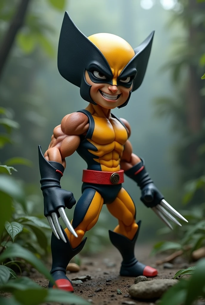 Wolverine, 1 hero, Chibi, cute, Deformation, Nendoroid, simple, (High Contrast, masterpiece:1.2),