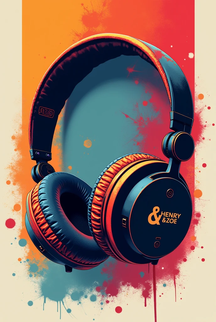 a colorful poster with headphones and a cassette player, Jen Bartel, Beeple e Jeremias Ketner, Pintura por Android Jones, 8 0's airbrush aesthetic, full-colour illustration, headphones on head, arte vibrante dos desenhos animados, fantastic artstyle, style hybrid mix of beeple, music poster, Fones de ouvido DJ Rave, Directed by: Justin Gerard, pintura digital colorida, estilo de arte impressionante
