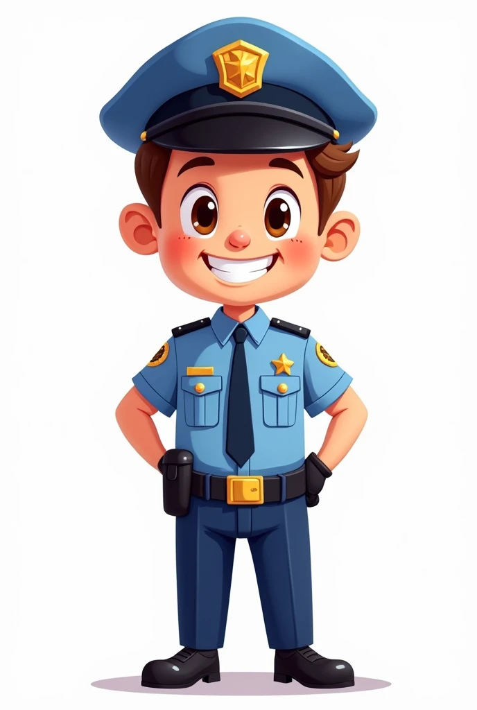 a close up of a toy figure of a police officer, character design police man, wearing a police uniform, police officer, character design police man!!, policeman closeup, policeman, officer, cartoon image, cop, police man!!, detailed cartoon, chibi, security agent, police, police uniform, full detail, in cartoon style, low detail