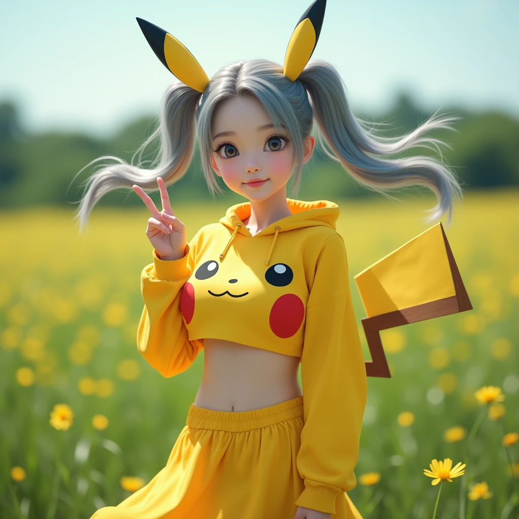 Cria Pikachu com a roupa de homem-aranha