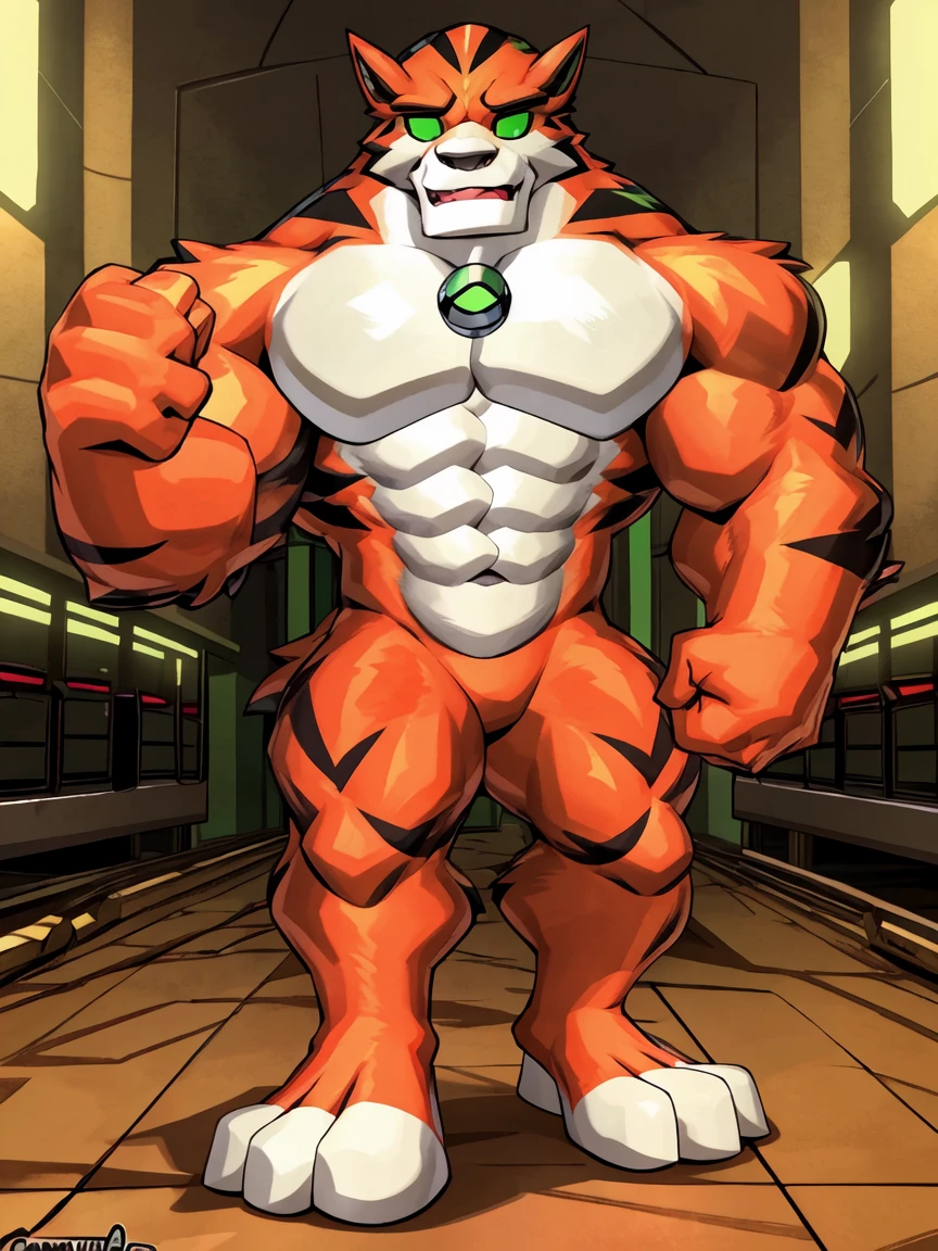 score_9, score_8_up, score_7_up, score_6_up, score_5_up, score_4_up,best quality,1boy,solo,muscular male,hi res,8k hd,looking at viewer,arms_raised,(by cartoon-network,by kamyuelo:1.5),(((no signature:1.8))),masterpiece,best quality,(rath_(ben_10),orange skins):0.9,solo,hi res,8k hd,((nudiest:1.7)),(((green eyes,no pupils:1.7))),full body shot,((show legs&feet)),detailed background((flawless design)),(((rugged body,wide_back,wide_hip,wide_legs,wide_feet,big muscular,better eyes,better pupils,better hands,better fingers,better fist))),back-facing,one-arm raising