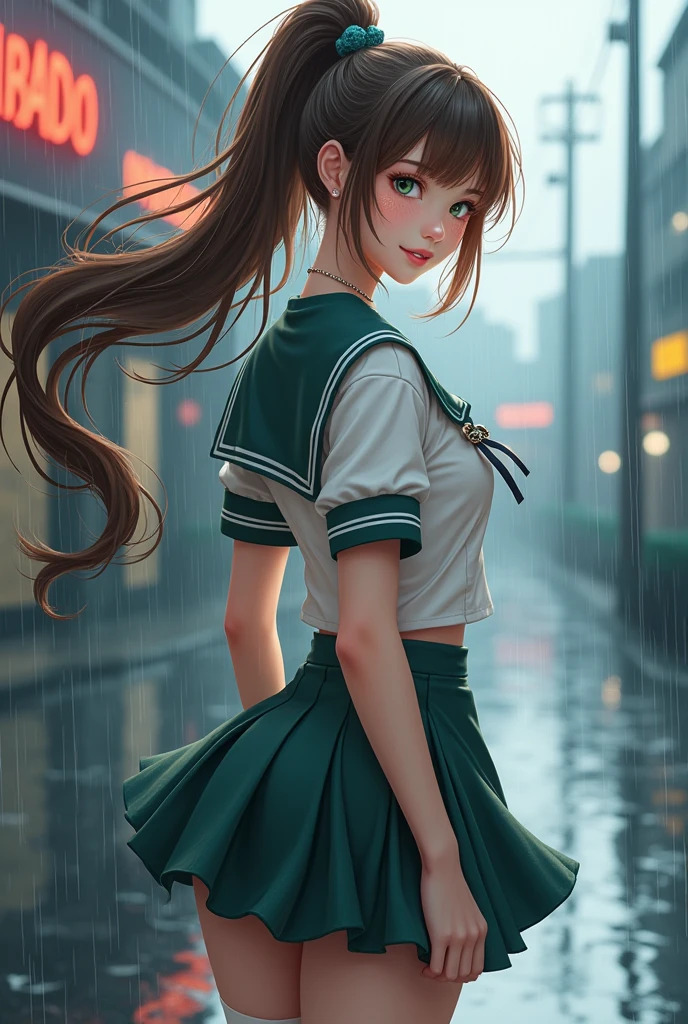 masterpiece:1.2, highest quality, 16k, highres, ultra-realistic, photorealistic:1.37, beautiful detailed:1.2, cute 2 girls, standing:1.2, bare foot girls, school summer uniform, The two of us play while being splashed by the fountain in the park, Rainbow-colored fountain spray, frolicking happily, beautiful delicate(hair, face, long eyelash, eyes, pupils, lips), sparkling eyes, shining rosy lips, blushed cheek, through bangs,