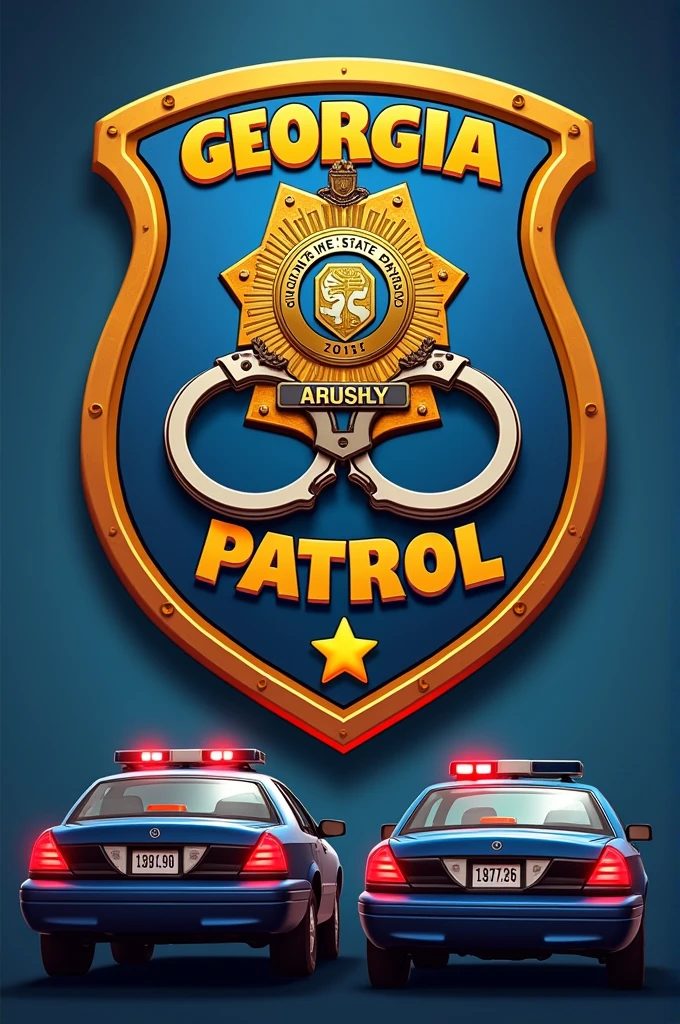Police badge,pentacle,golden colored