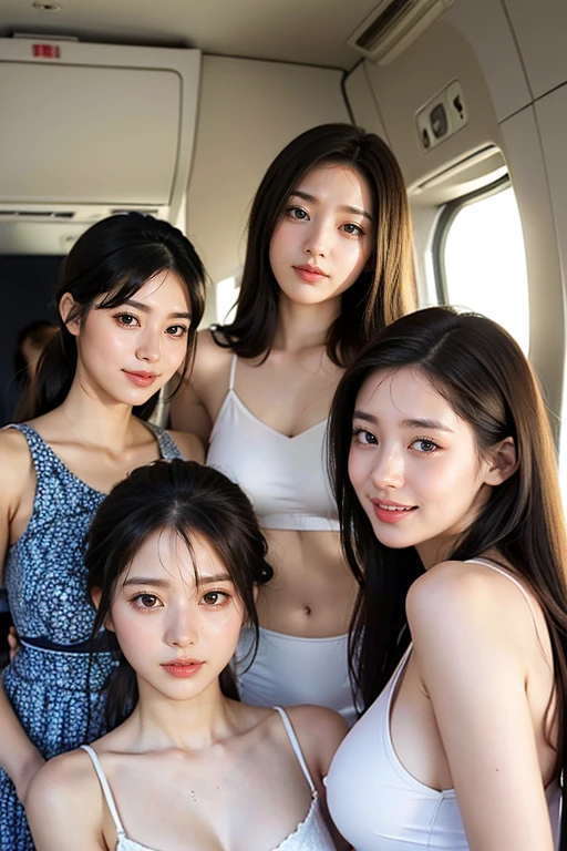 3 asian women posing for photos, posing together in bra, chic, asian, smiling, inside shot, posing in bedroom, cute core, cute girl,, Japan, many smooth curves, beautiful attractive woman, asian woman, beautiful girl, three sisters looking in the mirror, 3 joy, beautiful asian girl, phenomenal beauty --auto --s2
