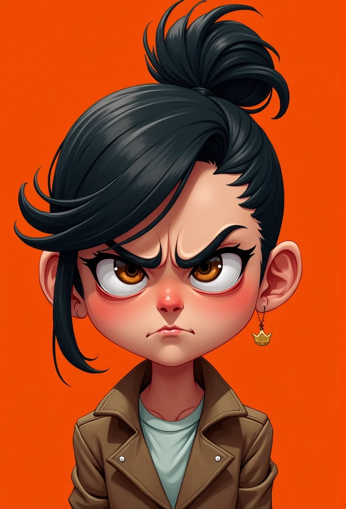 Zeta the brilliant and resourceful young inventor has a unique striking appearance. Here is a description of how she looks like.
Age: 17-18 years old
Height: 5’8’’ (173 cm)
Hair: short, spiky, and jet-black, often styled with a loose strands framing her face.
Eyes: bright, inquisitive, and piercing green, with a sharp intensity that misses nothing,
Skin: smooth, creamy, and slightly tanned, with a warm golden glow,
Build: slim, athletic, and toned, with a wiry physique that bellies her incredible strength and agility,
Style: zeta’s fashion sense is eclectic and practical, often blending functional lab wear with trendy streetwear. She favors bold colors, graphic tees, and durable pants that can keep up with her active lifestyle.
Accessories: a silver necklace with a tiny gear pendent, a black leather jacket with metallic accents, and a pair of high tech goggles perched on her forehead, ready to be deployed at moment notice.
Facial expression: she has a thoughtful, introspective look.