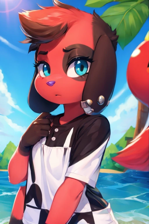 ( Cherry_(Animal_Crossing) uploaded to e621.net.' (толстовка), (белый фон), (высокое разрешение), (пышная фигура), (HD).