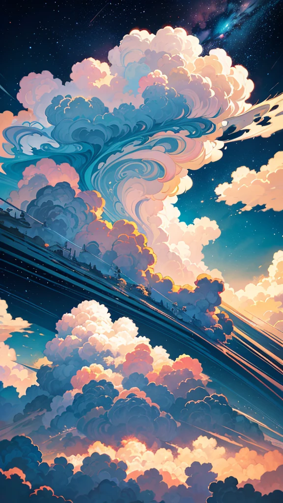Clouds scattered in the blue sky of high quality --auto