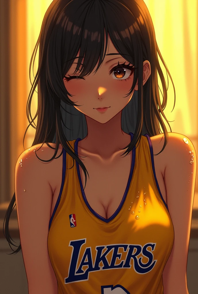 One woman、beautiful girl、high school girl、basketball、Basketball uniform、Lakers uniform、Wristband、Side Ponytail、Long Hair、Basketball Stadium、basketballでオナニー、The stands are packed、Highest quality,  Thick thighs、Big Ass、Black Hair、Sweaty body、Number 14、Take the shot、Her uniform flips up and her bra is visible、Black bra、The opposing team is on defense、Leaning forward、dribble、Blocked、Surrounded by black players、Women are groped by black athletes、Being touched by a crowd、Surrounded on all sides by black people、Having your ass sniffed、Black guy sniffing a girl&#39;s ass、Licking a black man's dick