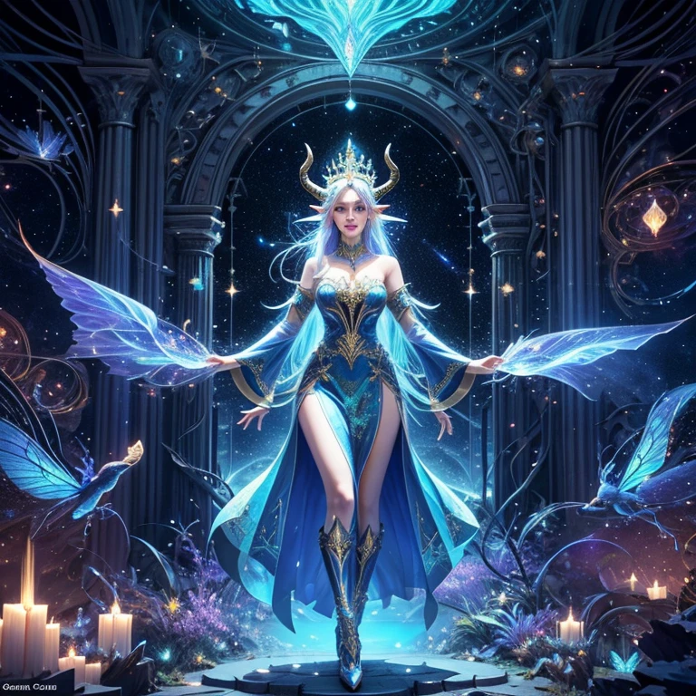 score_9, score_8_up, score_7_up, a fantasy city built within a vast cave, sleek glass buildings, standing between towers, illustration, fantasy, 8 k, trending on artstation, light, gem, detailed, elf woman with a crown and dress, full body, she look at the sky, her face is surprised and happy, witch, step into the gate at fantastical realms where strange myths creatures flying through the sky, big cat, horned, enigmatic and aura, surprisingly unique
(motion lines), best quality, absurdres (((masterpiece))), (((best quality))), ((ultra-detailed)), (highly detailed CG illustration), enchanted 