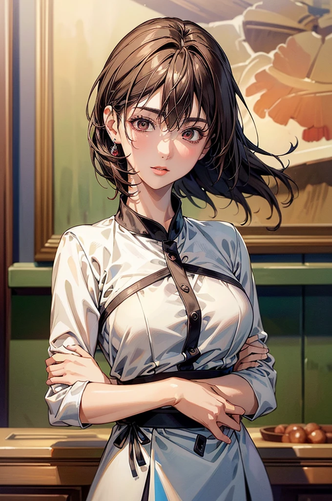 Two high school girls、Photorealisticistic beautiful female student、18-year-old、Stunningly beautiful、smile、Beautiful body、(Highest quality、8k、32K、masterpiece、Hmph:1.3)、Ultra-high resolution,(Photorealistic:1.4),RAW Photos, Detailed face,,Beautiful Hair,, ,Very short hair 、Very short hair、Stunningly beautiful二重まぶた、 Natural Makeup,, Small and perfect breasts, Wet Hair、Detailed Background, Perfect lighting, Written boundary depth, Beautiful shadow gradation、Thin limbs、Thin thighs、(whole body)、(Cooking in the kitchen、Cut vegetables)、Beautiful slim perfect body、Beautiful high nose、Side view、Medium chest、Drenched in sweat、(Cute pajamas)、(Yoshizuki Iori)、