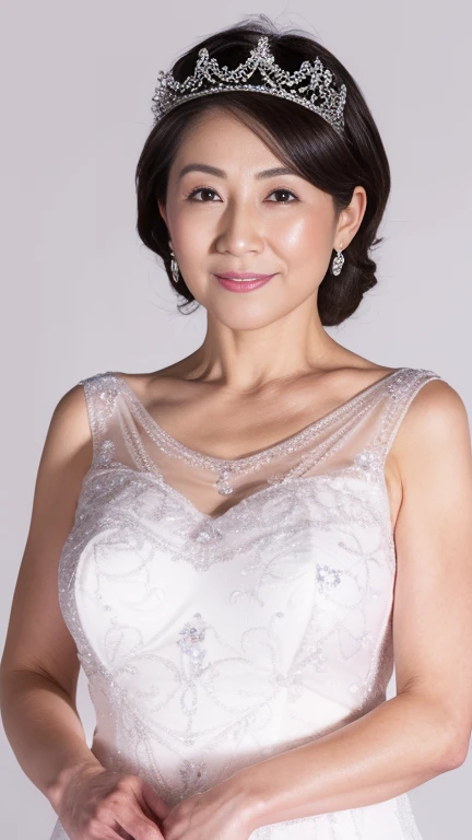 Mid-range close-up, Late Elderly, Perfect composition, ((Fractal Art)), (((masterpiece))), 8k, Clear images, (((alone))), (((Asian Beauty))), Pure white background, Gray Hair, Hands behind back, Refreshing early summer outfit, Alluring, ((Elderly)), Depict lips accurately,Red lips, Flashy makeup, (((alone))), (((Perfect ???????))), Depicting ears correctly, Pure white background, gravure, Upright posture, smile, ((Beautiful mature woman)), highest quality, Very detailed, Realistic, Very detailed細なスキン, (Madame), (The corners of the mouth are turned up), 100 years old, ????????????, Mature Politician, Glamour, ????, Pure white skin, Comfortable clothing,