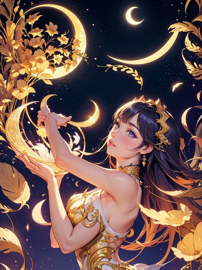 masterpiece, top quality, realistic,
full moon, dark background,
color gold --s2
A beautiful and intricately detailed painting of a full moon against a dark background, bathed in the soft, golden hue of the moonlight. The full moon's radiant surface shines brightly, casting an ethereal glow over the scene. This masterpiece of artistry is sure to captivate and enchant viewers with its lifelike depiction and stunning use of color.