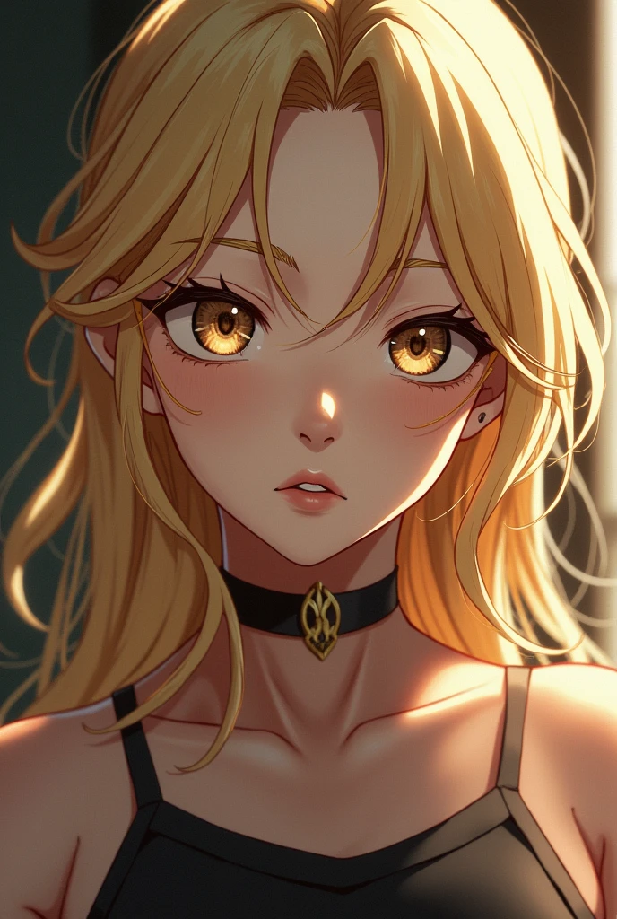 masutepiece, top-quality, Detailed Focus:1.3,1 mature female,Frontal shot of a woman, Looking at Viewer, tiny chest, Yellow eyes,,Serious look,  Yellow hair, Long hair, Beautiful detailed eyes,Detailed , (A smile:0.8),(is crying:1.18),(Close-up on the face:1.5),(Open mouth:1.1),(put out the tongue:0.9),Late night living room background, ((Black Silk Dress)),Anatomically accurate drawing,Biologically accurate drawing,amateur photo,   nipples protruding from the dress,,Yodare,perspiring