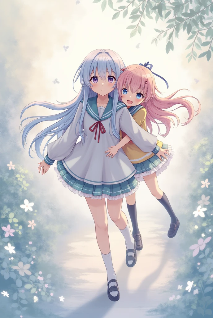 anime style image for all age,school for pregnant girls only, multiple pregnant girls,friends,