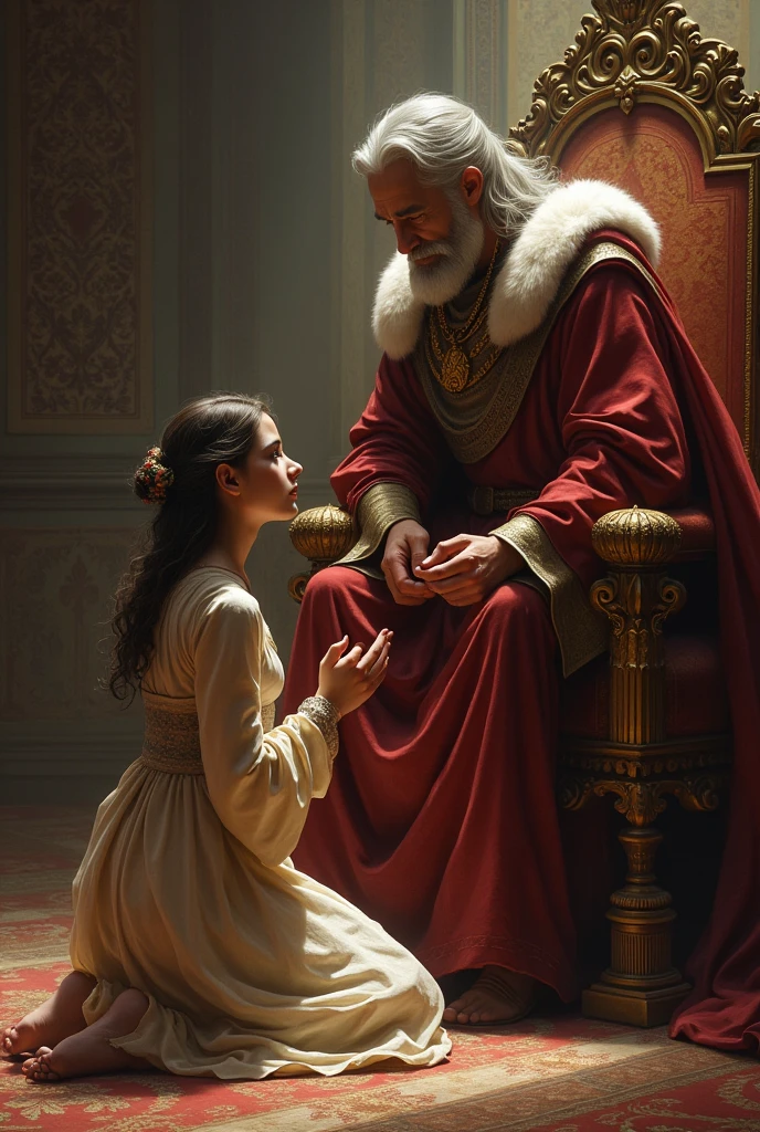 beautiful little medieval russian princess girl 9 year old being harassed and groped in a dark room white dress by an older man 35 years old touching her legs, kissing her ???????