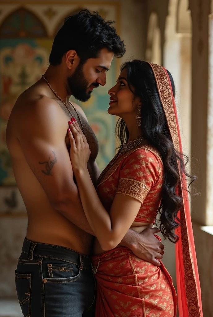 Nude indian women feeding brest to handsome boy
