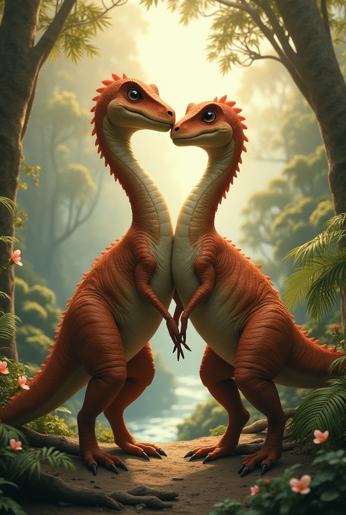 (masterpiece, best quality), perfect anatomy, detailed background, detailed ambient lighting, cinematic lighting, high resolution, (female anthro lizard), (male anthro lizard), siblings, (brother and sister), seductive expression, inviting, steamy shower, looking at viewer, smooth, curvy, colorful scales, two characters, nude, nipples