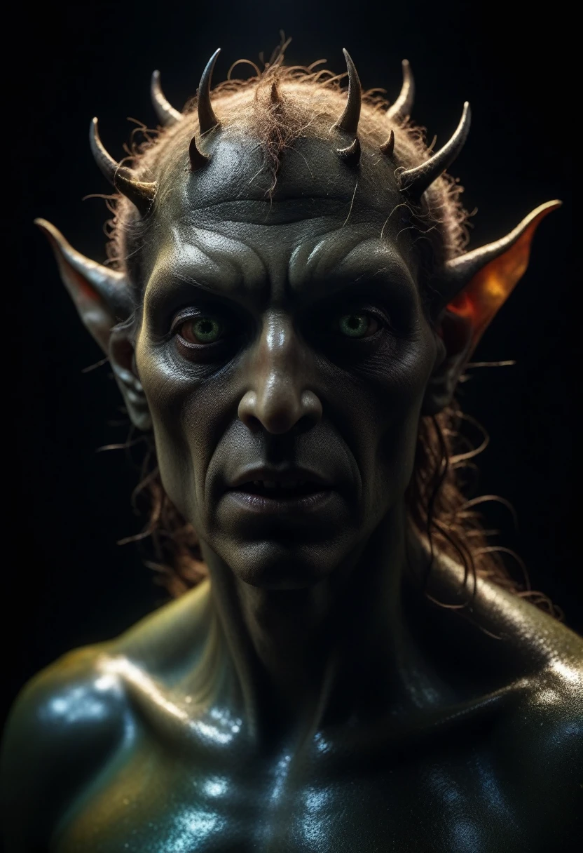 photo of evil hag Baba_Yaga_-_the_hag, giant woman, vagina, tall, and hungry, standing near camp fire <lora:Baba_Yaga_-_the_hag:0.6> swamp hag, night, scary, tall, black haired crone with bright light, muscular skeletal ripped green skinned body, black haired crone with (huge saggy breasts), yellow green glowing eyes, huge saggy breast, baba yaga, swamp hag, wvil witch, deals with the devil, blood, fire, red rim lights, nasty, gross, wets, slime, ooze, woman nsfwEM , by dnd