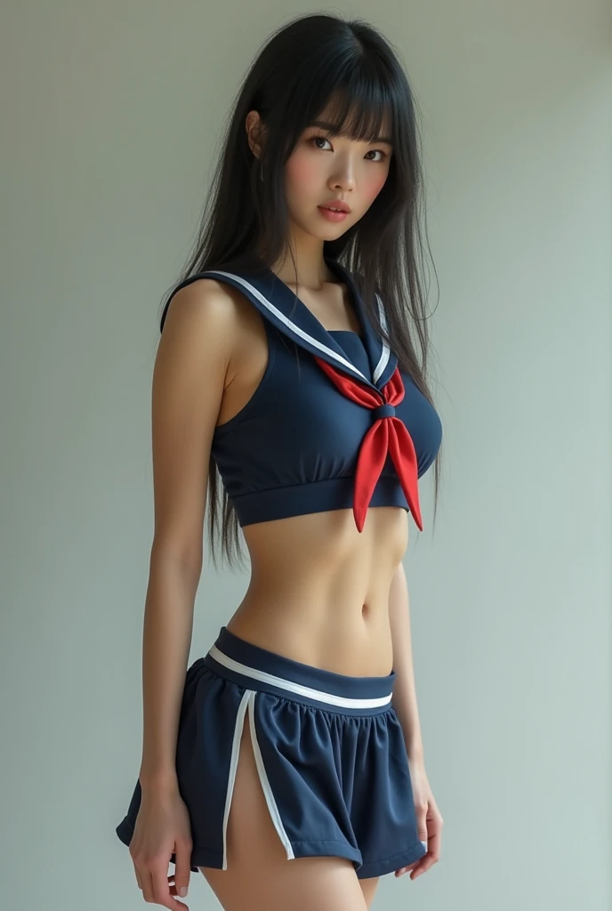 ponytail big breasts sailor suit cute temptation