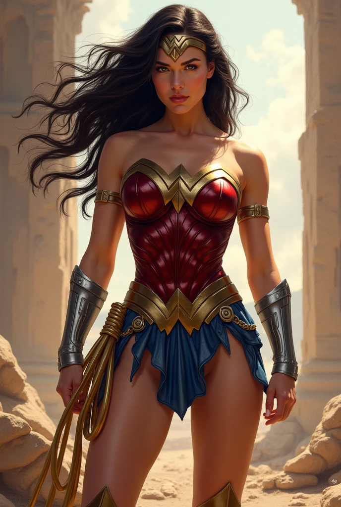 Wonder Woman with a dick between her legs