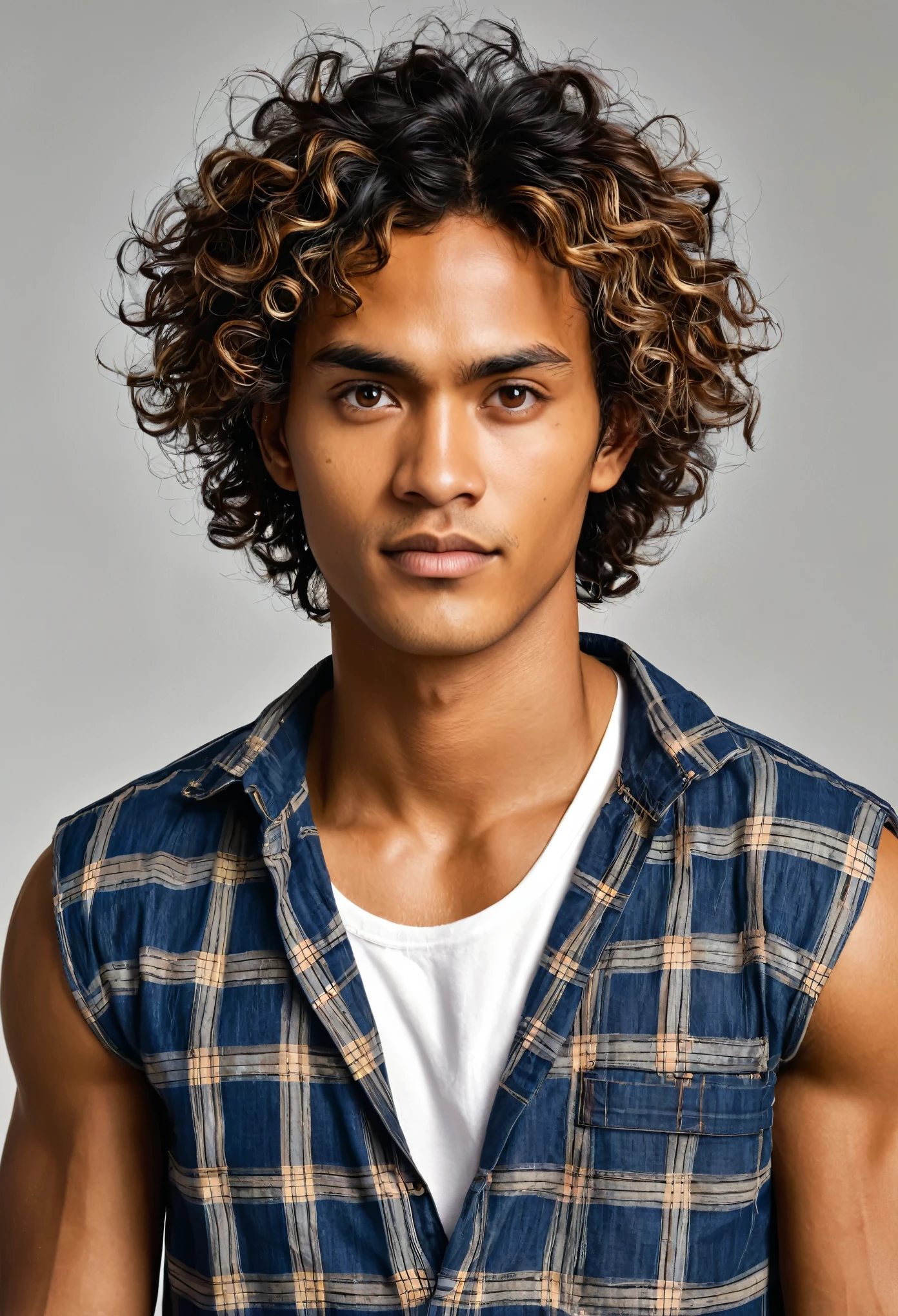Raka Main Character, appearance:  Raka is a 2 young man with brown skin and an athletic body., although not very muscular. His face has a strong jaw line., with eyes that always radiate enthusiasm and determination. Her hair is jet black, quite curly, and cut short in a simple style. When experiencing failure, his facial expression often looks tired, but his eyes remained full of hope. Clothing Raka wears a faded brown plaid shirt, with sleeves rolled up to the elbow. The pants were worn blue jeans with a few rips at the knees., showing his old age. His shoes were plain black sneakers that looked worn out..