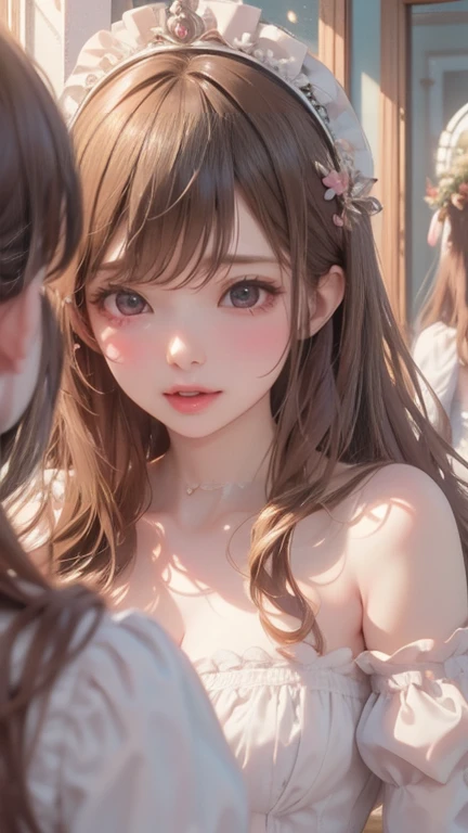 Best Quality,High resolution,8K,finelity detailed background,Masterpiece:1.2),beautiful girl,Shiny khaki hair,Khaki Eyes,Gentle look,A refreshing look,smile,Best quality,Best Quality,Aesthetic and aesthetic:1.2,Best details((Super detailed))(High-definition CG illustrations),Upper Body, Grey underwear,(black intricate lace),Slender body,morning,sunlight,Bedroom,On the bed,smile,blush,cute,Scrounge,Looking up,Being spoiled,super model,wariza,shoot from,below