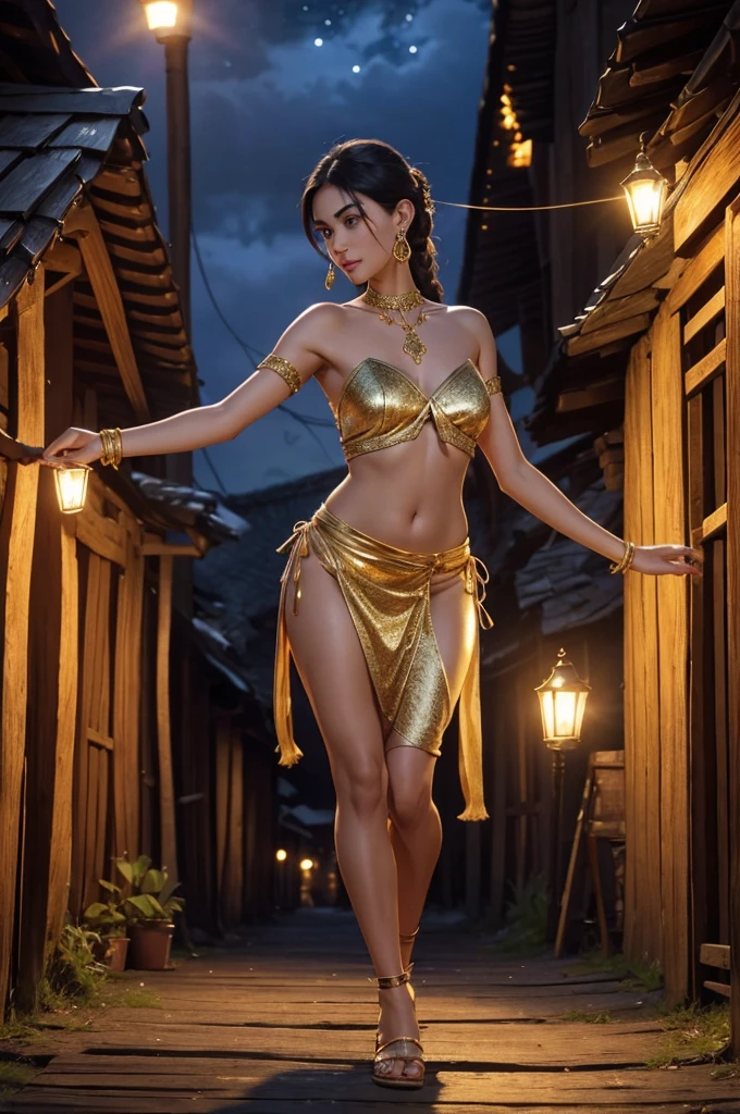 An oriental beautiful belly dancer, very detailed, photorealistic, 4k, dances,high detailed