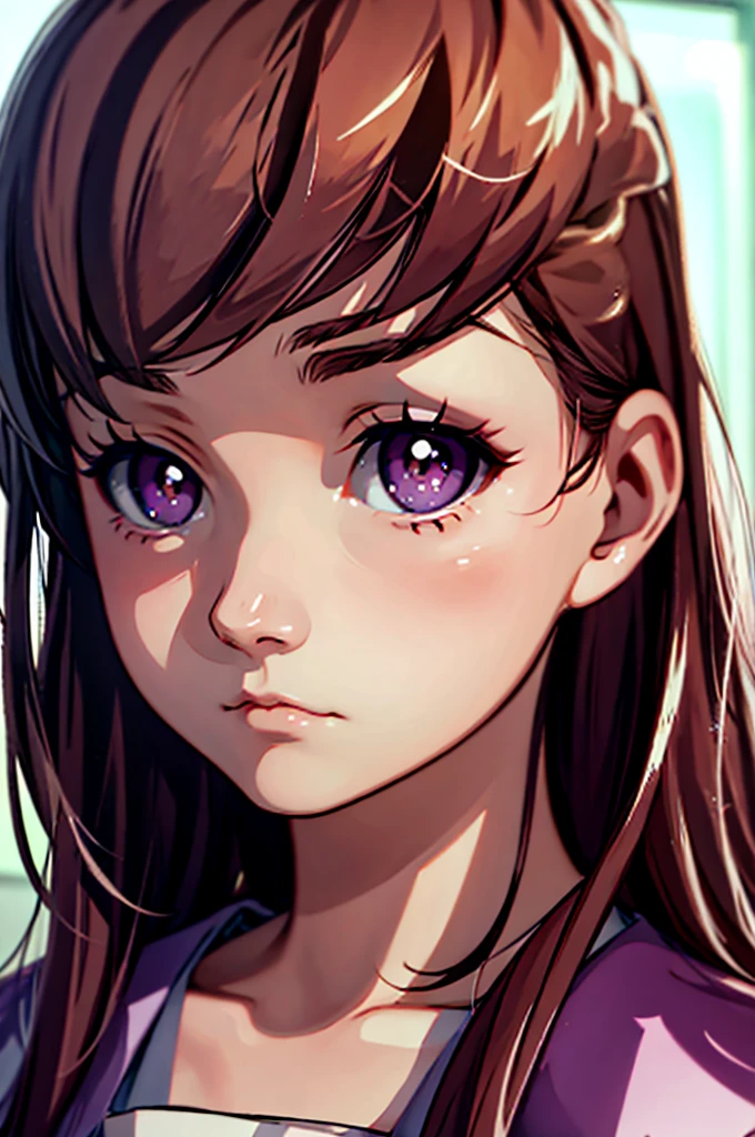 Girl,sad angry,narrowing eyes,Pupils constrict 