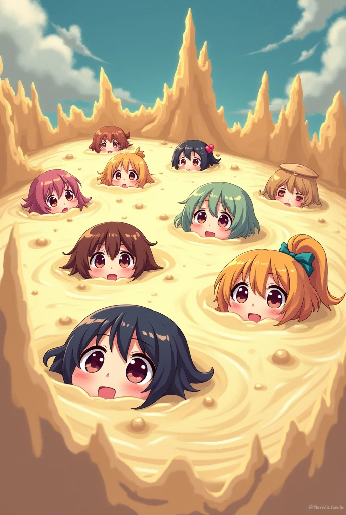 6+ girls, pile of corpse, closed eyes, perfect anatomy, precure, rock