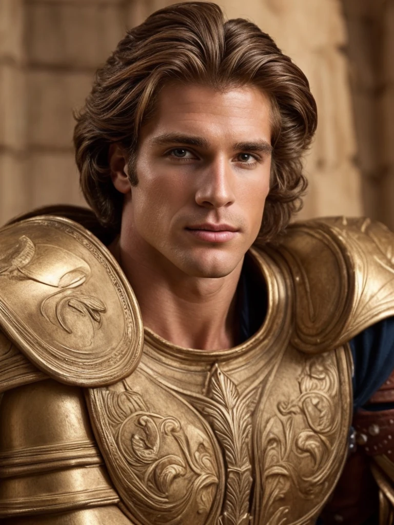 Hair, Muscular very handsome and attractive paladin men, A 40 years old male, Retrato de un joven, real,