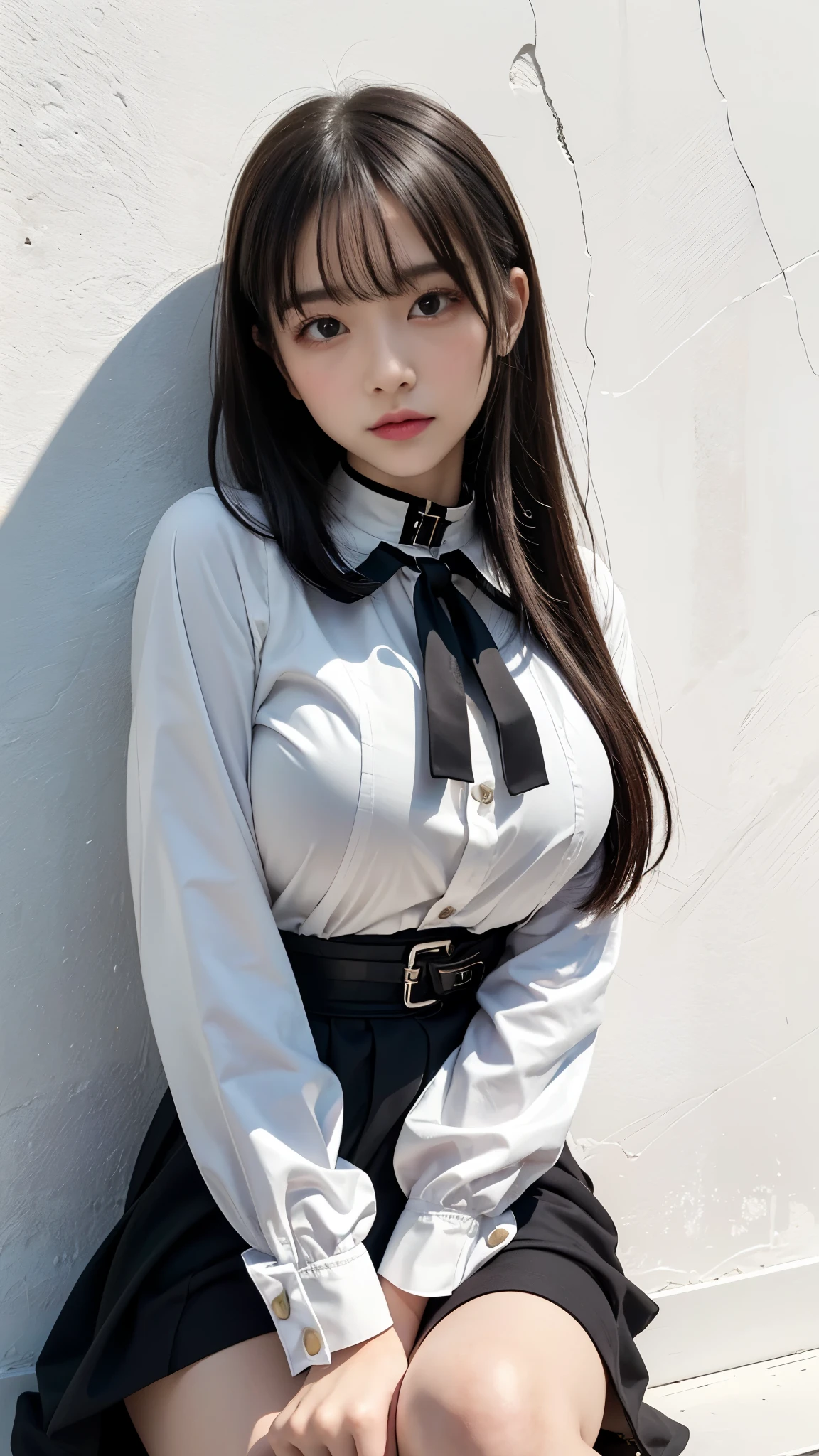 (UHigh resolution, retina, masterpiece, Accurate, Anatomically correct, Textured skin, Super Detail, Attention to detail, high quality, 最high quality, High resolution, 1080P, High resolution, 4K, 8k, 16K), (美しいAttention to detail目, Beautiful lip detail, Highly detailed eyes and face), Soft lighting, Physically Based Rendering, Vibrant colors,((((最high quality), masterpiece, 高精細CG8kイラスト, High collar, extremely High collar saturation, All the colors have deepened, paint, Graffiti art, Center Configuration, Highly detailed lights and shadows, Graffiti wall, wall painted bright, One personの女の子の落書き One personの女の子が壁を見ている, Highly detailed face and eyes, Big Breasts))), (Glowing Skin), (Wide-angle), Eye Reflexes,(whole body,Lustrous legs) (Gazing at the audience),Active,(One person,One personで),(((White wall background))), (Pure Eros Face_1:0.33), (Urzan-6500:0.33),Portraiture,Farsightedness