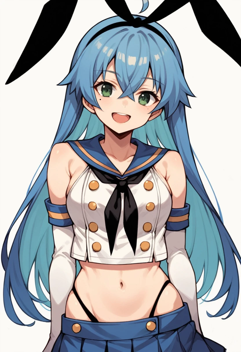 (a girl,masterpiece,8k,nude,choker,stockings, herself on the butt, smile, looks at her chest, flat chest), vivid colors, blue hair, aqua from kinosuba, dark landscape, cum, flat chest, zero breast