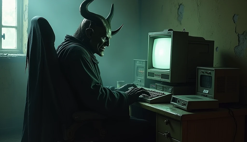 Realistic detailed Painting of creepy programmers in demonic startup
<lora:EdobHell2_XL_v1.0:1>
