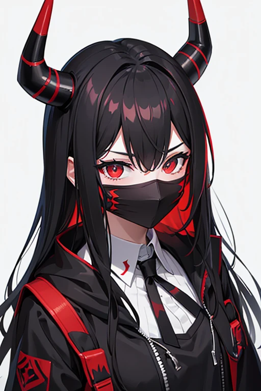 (official art, unity 8k wallpaper, ultra detailed, best quality),
(zentangle, mandala, tangle, entangle:0.6), (red, black), flat color, limited palette, low contrast,
1girl, solo, serafuku, long black hair, lycoris flower, (goat skull:1.2), (horror, gloomy), (demon mask:1.2)