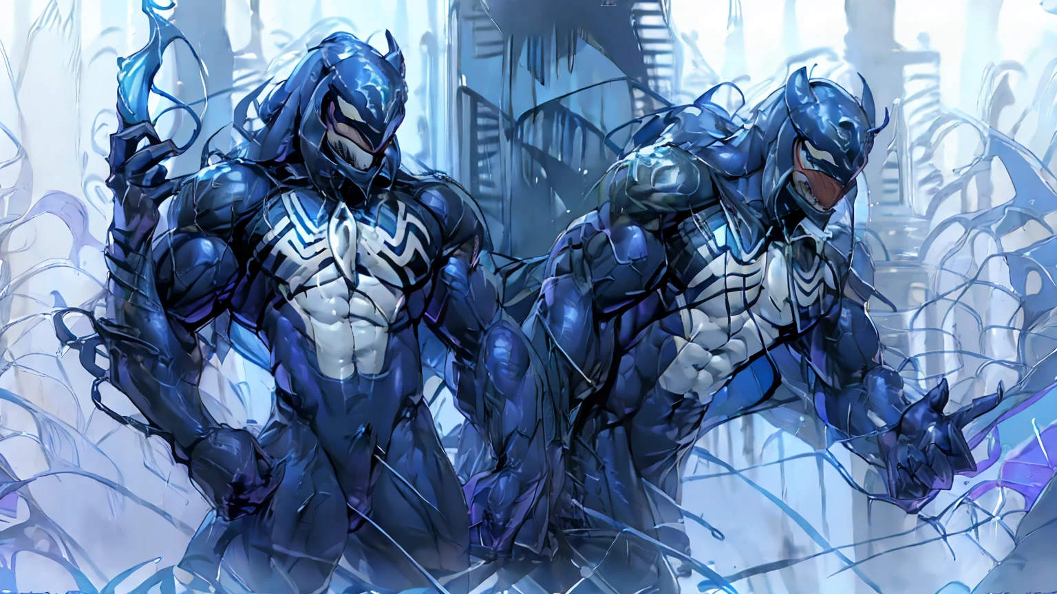 Based on anatomy,good looking,Light blue body,Blue hood,Huge, toned muscles,((Wearing armor)),Ready your spear,bulging muscles,Evil atmosphere,Huge erect penis,Highest quality,Meticulously detailed,masterpiece,Award-winning works,Orgy,Covered in bodily fluids,Massive ,Possessed by demons,Evil Aura,Wolf Pose,Purple lighting,Rape,Orgy,2boys