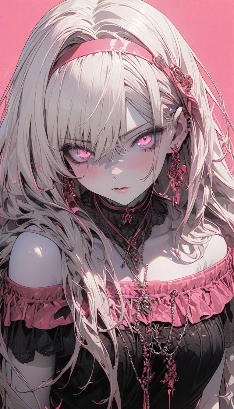 Anime girl with blood on her face and wearing black clothes, gapmoe Yandere grimdark, Yandere, gapmoe Yandere, Danganronpa digital art, Yandere. expensive, junko enoshima, portrait gapmoe Yandere grimdark, Junko Enoshima from Danganronpa, akane owari danganronpa, Killer - Girl