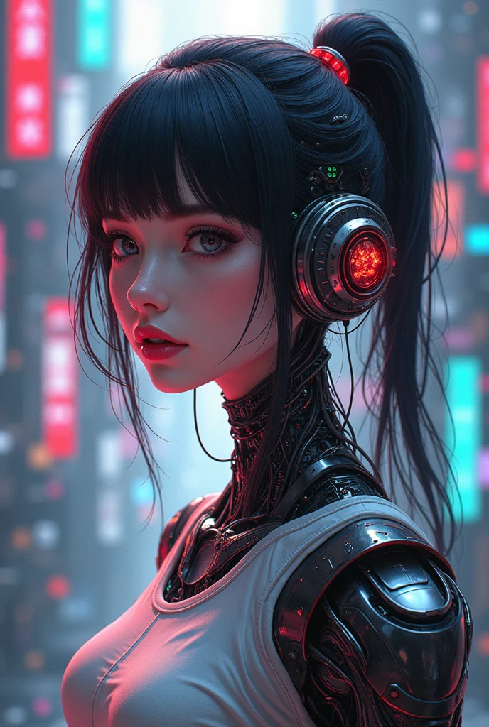 anime girl .., linda chica cyborg robot, cybernetic parts, mechanical, neon lights cables, cyberpunk anime digital art, chica robot anime ciberpunk mech, female perfect android girl, anime ciberpunk, portrait anime girl space cadet, cyberpunk dreamy girl, digital cyberpunk - anime art, girl with mecha cybernetic armor, cyberpunk beautiful girl