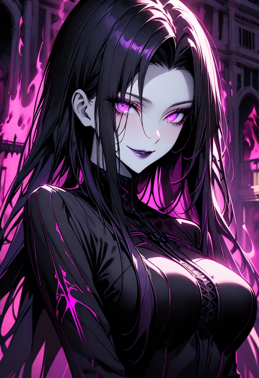 (anime women), demon women, (demon eyes) building corridor, cinematic lighting (best quality:1.2)detailed, lights, vivid colors,bokeh, angry looking face with smirk on mouth, piercing, ((piercing)), gaze, 4k, particles in the air, powers, amazing art work full of details, dynamic movement, (dark lips), scars, mercenary
