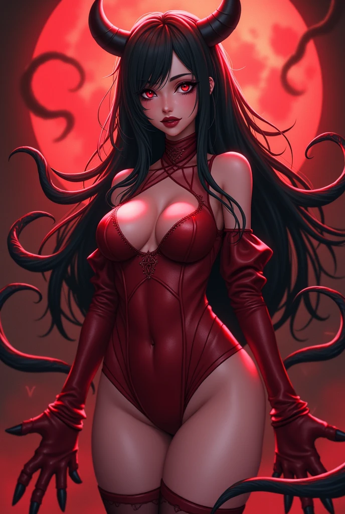 From below, extreme Close up, cameltoe focus, demoness, slutty sexual demeanour, aroused expression, exited, burnt skin flesh, busty, curvy hips, stretch marks, sexy, alluring, legs spread wide open, sheer lowleg panties, cameltoe, pubic hair