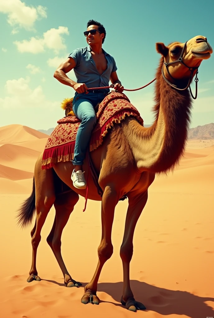 Ronaldo rides a camel