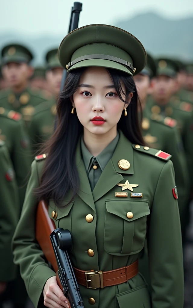 North Korean female soldier