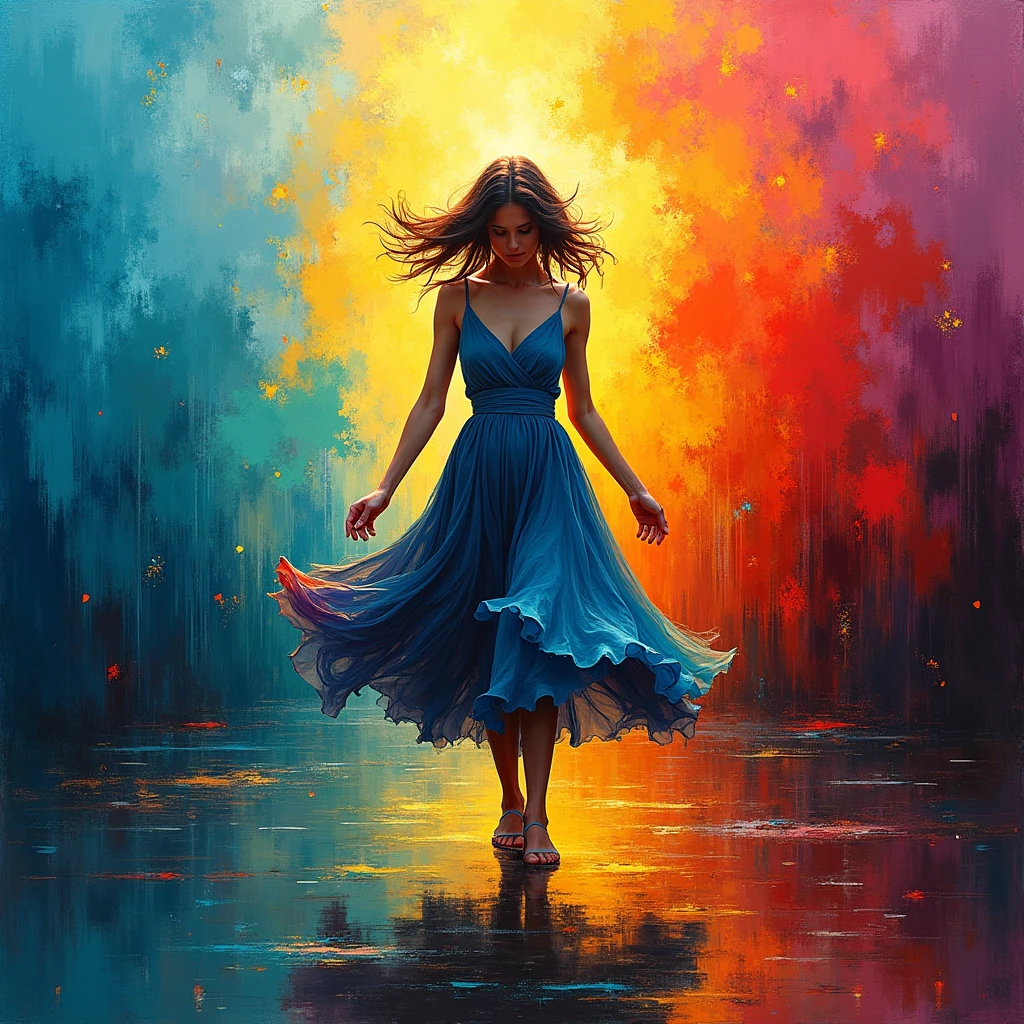 (Highest picture quality), (Master's work), (ultra-detailed), the portrait is centered, 1girl, raiden shogun, (magnificent dress), blush, hips, ((from below:1.7), (water drop, (rain), (outdoors), stained, wet hair, wet dress, wet, scenery, (long hair), nature background, close up, ((on back)), water, in water, masterpiece, best quality, ultra high res, highly detailed, (abstract expressionism art:1.4), [girl | fire ghost:10], love, sparking fire red eyes, dark rainbow theme, colorful, visually stunning, beautiful, gorgeous, emotional, intricate, perferct shading, cartoon style, disney style