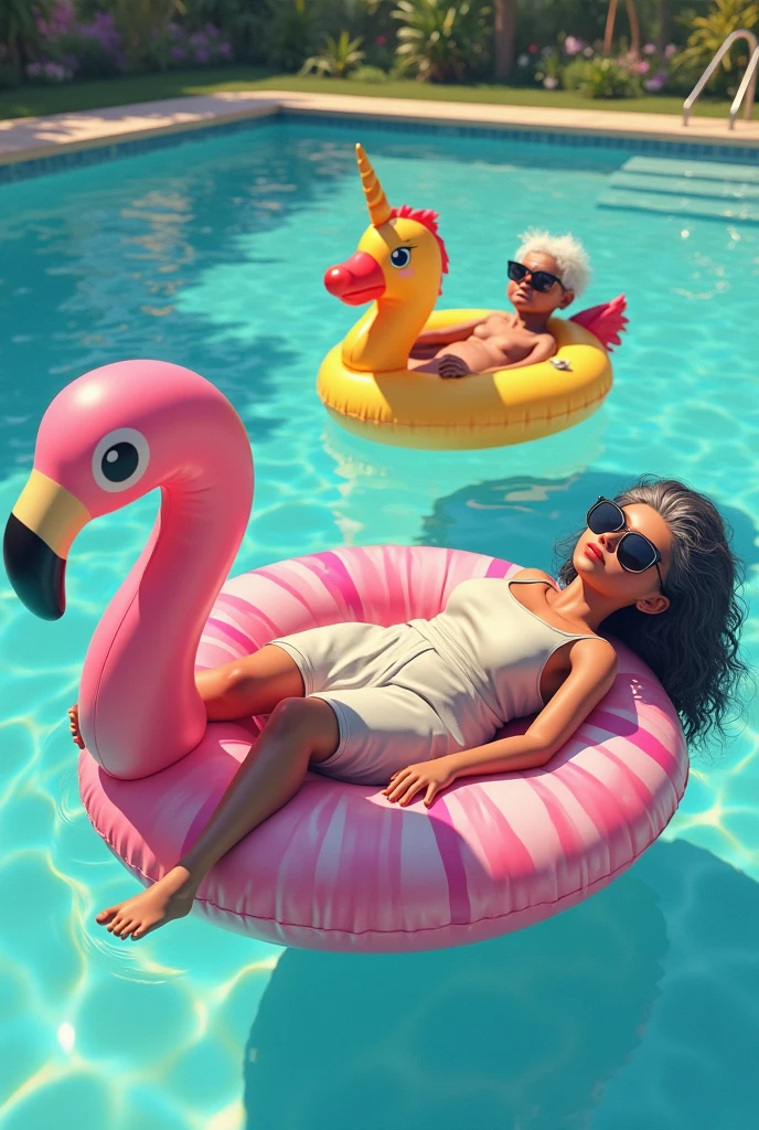 cinematic film still cinematic still riding inflatable, fflix_rinfla, multiple girls, 2girls, swimsuit, bikini, day, sunglasses, dark skin, water, dark-skinned female, outdoors, blonde hair, unicorn, smile, jewelry, ocean, long hair, bracelet, sky, cloud, eyewear on head . emotional, harmonious, vignette, highly detailed, high budget, bokeh, cinemascope, moody, epic, gorgeous, film grain, grainy", "riding inflatable, fflix_rinfla, multiple girls, 2girls, swimsuit, bikini, day, sunglasses, dark skin, water, dark-skinned female, outdoors, blonde hair, unicorn, smile, jewelry, ocean, long hair, bracelet, sky, cloud, eyewear on head, intricate, elegant, highly detailed, fisheye!!!!!!, dark lighting, digital painting, artstation, concept art, smooth, sharp focus, illustration, art by artgerm, tooth wu!!!!!!, ilya kuvshinov, john singer sargent
<lora:fflix_rinfla-000004:1> . shallow depth of field, vignette, highly detailed, high budget, bokeh, cinemascope, moody, epic, gorgeous, film grain, grainy