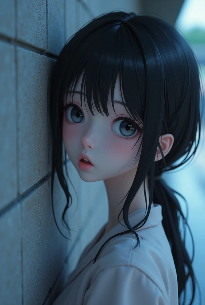 High resolution, Highest quality, super high quality, Super detailed, Cinema Lighting、living room、Embarrassing、Sweaty、Sweat、Eyes from below、Girl seen from the floor、Low - Angle、 See through、
